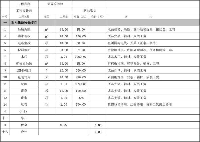 办公室装修设计收费（办公室装修设计费取费标准一览表）